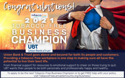 Union Bank & Trust named TFLC 2021 Tobacco-Free Business Champion